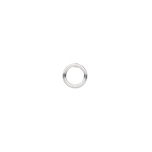 Jump ring, sterling silver, 7mm soldered round, 5mm inside diameter, 18 gauge. Sold per pkg of 4.
