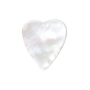 Drop, mother of pearl shell (natural), 25x23mm heart. Sold individually.