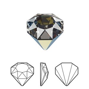 Fancy stone 1pk crystal tabac 2 VZ foil back, Crystal Passions® 18mm tilted chaton 4928