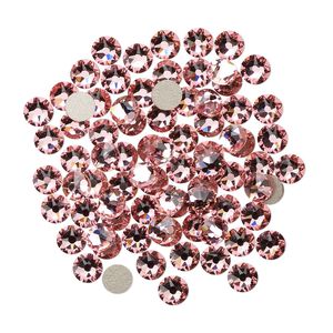 Flat back 1440pk light rose foil back, Swarovski® 3.8-4mm rose round SS16 2088