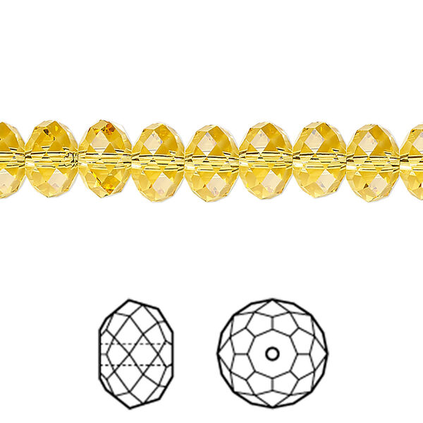 Bead 12pk light topaz, Crystal Passions® 8x6mm rondelle 5040 image number 0