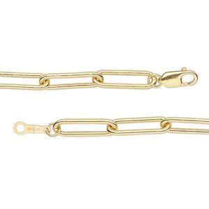 Chain 1pkg1 14Kt gold-filled paperclip, 4.1mm / lobster claw clasp, 18 inch