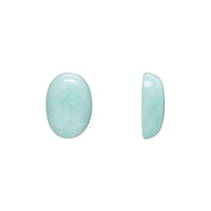 Amazonite 1pkg1, oval cab natural calibrated 14x10mm