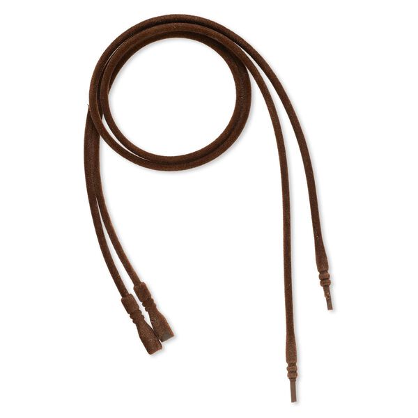 Necklace cord, silicone / velveteen / stainless steel, brown, 3mm wide, 18 inches with snap closure. Sold per pkg of 2. image number 0