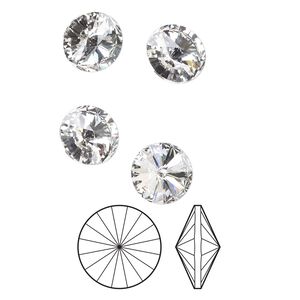 Chaton 4pk crystal foil back, Preciosa MAXIMA Czech crystal rhinestone 16mm rivoli