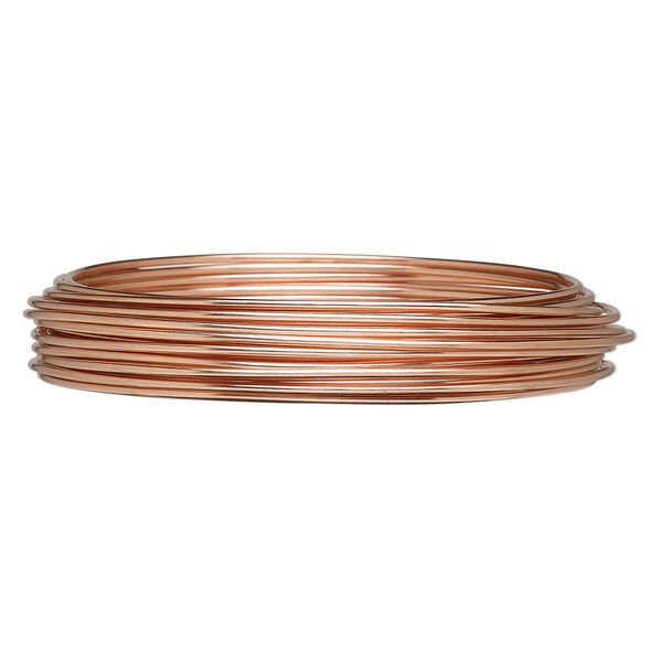 Wire, Zebra Wire™, natural copper, round, 16 gauge. Sold per 6-yard coil. image number 0