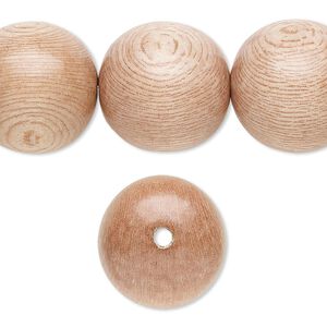 Bead, corkwood tree wood (waxed), 19-20mm hand-cut round. Sold per 15-1/2 to 16-inch strand.