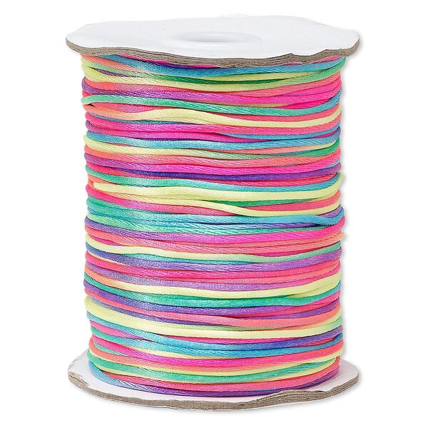 Cord, Satinique™, satin, confetti, 1.5mm small. Sold per 400-foot spool. image number 0
