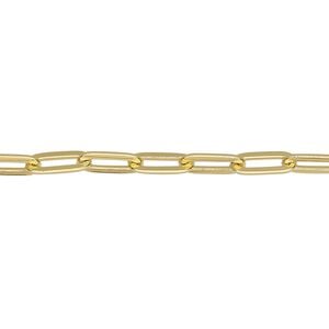 Chain 1pkg1 paperclip, 3.7mm, aluminum / anodized gold 5 foot unfinished