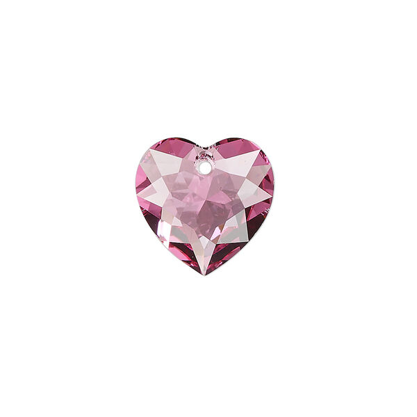 Drop 1pk rose, Crystal Passions® 14.5mm pendant heart cut 6432 image number 0