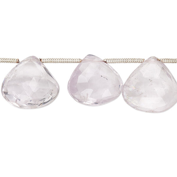 Bead, lavender amethyst (natural), light, 12-18mm hand-cut top-drilled faceted puffed teardrop with 0.4-1.4mm hole, B grade, Mohs hardness 7. Sold per pkg of 14. image number 0