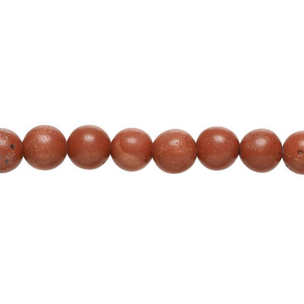 Red jasper 1pkg1, round bead natural, 15 inch matte 5-6mm image number 0