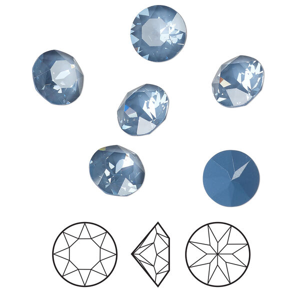 Chaton 6pk crystal denim ignite LacquerPRO, Crystal Passions® 8.16-8.41mm round SS39 1088 image number 0
