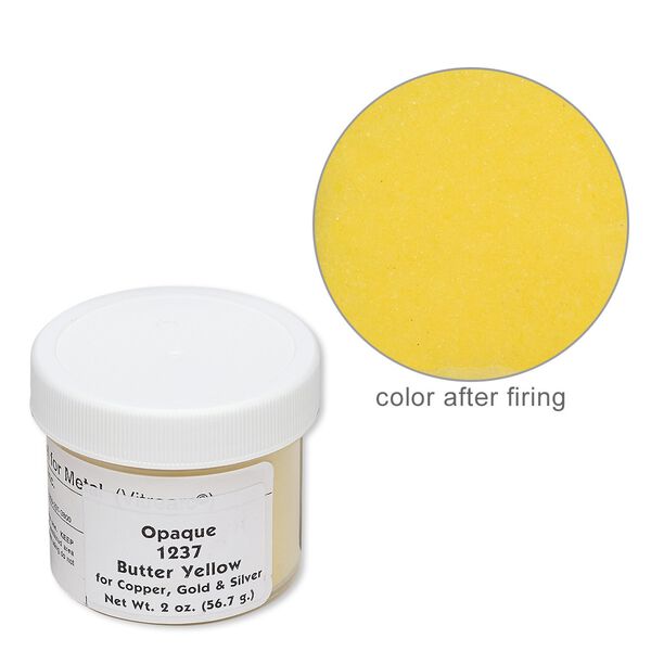 Enamel, Vitrearc©, pkg/2-ounce jar, opaque butter yellow, (1237). image number 0