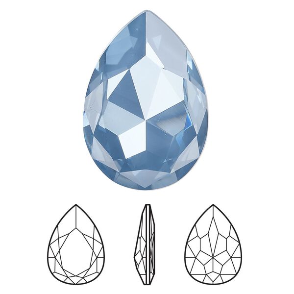 Fancy stone 24pk crystal denim ignite LacquerPRO, Swarovski® 30x20mm pear 4327 image number 0
