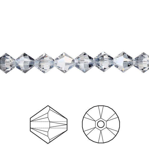 Bead 144pk crystal blue shade, Crystal Passions® 6mm bicone 5328 image number 0