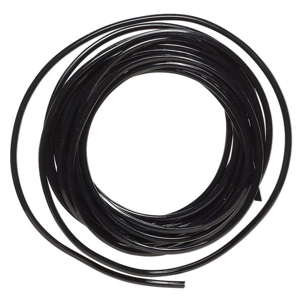 Cord, silicone, black, 2mm round. Sold per pkg of 10 feet. image number 0