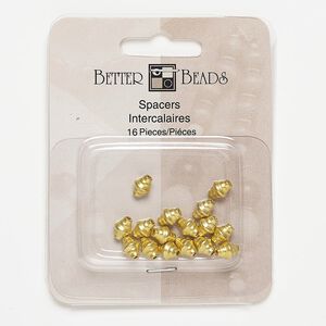 Bead, gold-finished "pewter" (zinc-based alloy), 8x6mm double cone. Sold per pkg of 16.