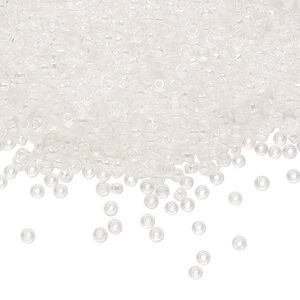 Seed bead, Preciosa Ornela Czech glass, pkg/50g, #11 rocaille, translucent rainbow clear, (58205).