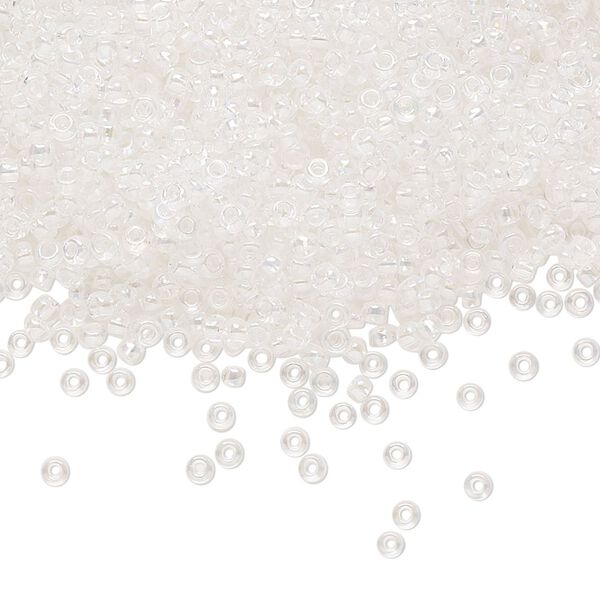 Seed bead, Preciosa Ornela Czech glass, pkg/50g, #11 rocaille, translucent rainbow clear, (58205). image number 0