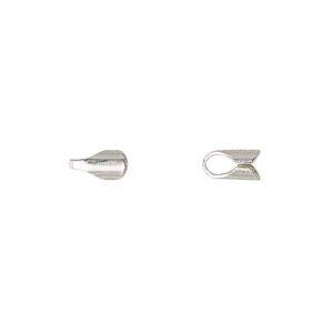 Cord end, glue-in, sterling silver, 7.5x4mm round, 3mm inside diameter. Sold per pkg of 10.