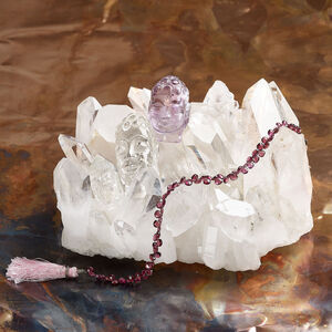 Rhodolite garnet (natural) 1pkg1, hand-cut top-drilled faceted puffed teardrop bead, 8 inches 4mm