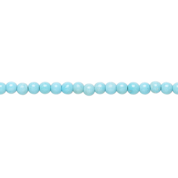 Bead, Sleeping Beauty turquoise (natural), 3mm round, A- grade, Mohs hardness 5 to 6. Sold per 15-1/2" to 16" strand. image number 0