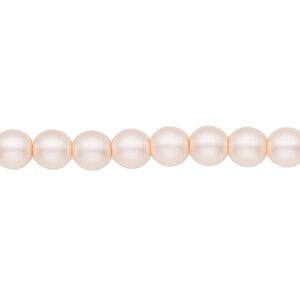 Bead, Czech pearl-coated glass druk, opaque matte pearl, 6mm round. Sold per 15-1/2" to 16" strand.