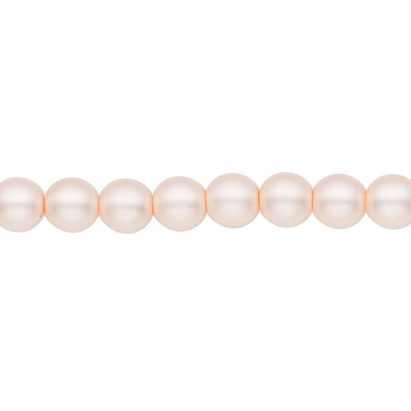 Bead, Czech pearl-coated glass druk, opaque matte pearl, 6mm round. Sold per 15-1/2" to 16" strand. image number 0