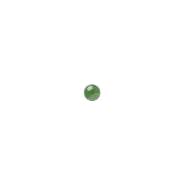 Cabochon, nephrite jade (natural), 8mm calibrated round, B grade, Mohs hardness 6 to 6-1/2. Sold per pkg of 2. image number 0