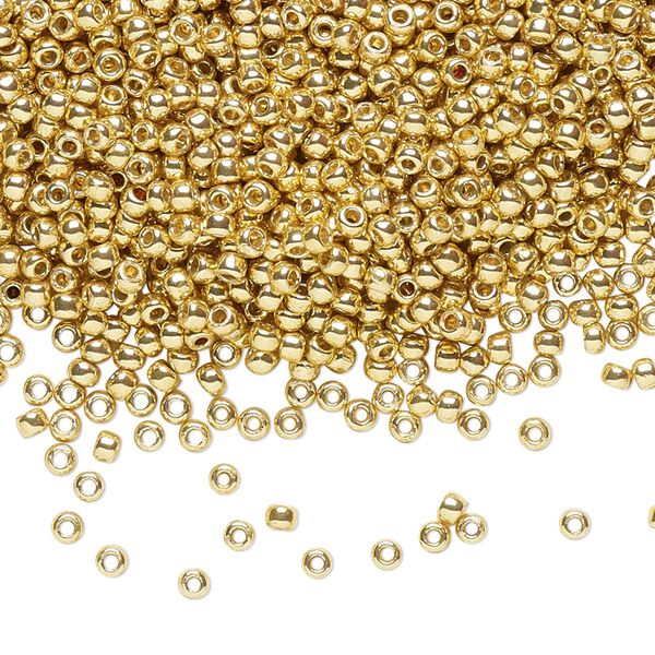 Seed bead, TOHO BEADS®, glass, pkg/250g, #11 round, opaque galvanized PermaFinish starlight (TR-11-PF557). image number 0