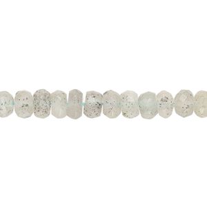 Moss aquamarine 1pkg1, hand-cut faceted rondelle bead dark 14 inch 5x3mm-6x4mm