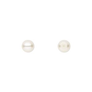 Pearl 10pk light creamrose, Preciosa Czech crystal 6mm half-drilled round