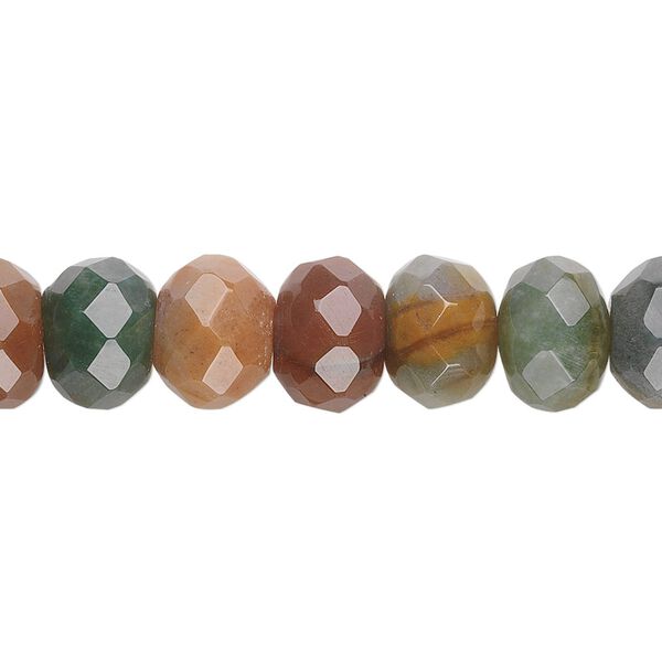 Fancy jasper 1pkg1, faceted rondelle bead natural 15.5-16 inch 10x8mm image number 0