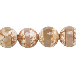 Agate 1pkg1, faceted round bead 8 inch 12mm