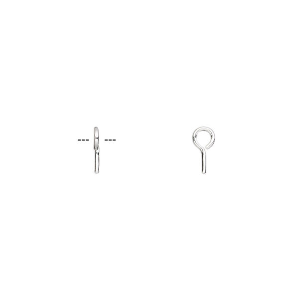 Upeye, sterling silver, 4mm with open loop. Sold per pkg of 50. image number 0
