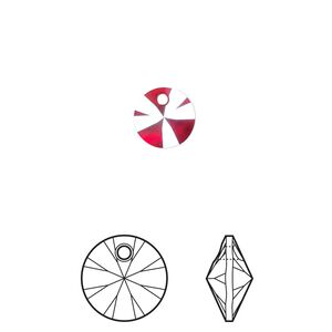 Drop 144pk light Siam shimmer, Swarovski® 8mm pendant mini disk 6428