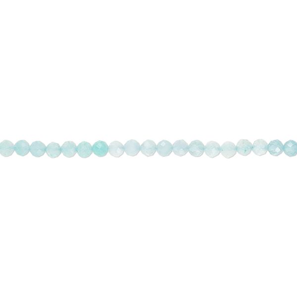 Aquamarine 1pkg1, hand-cut faceted round bead 15.5-16 inch 2.5mm image number 0