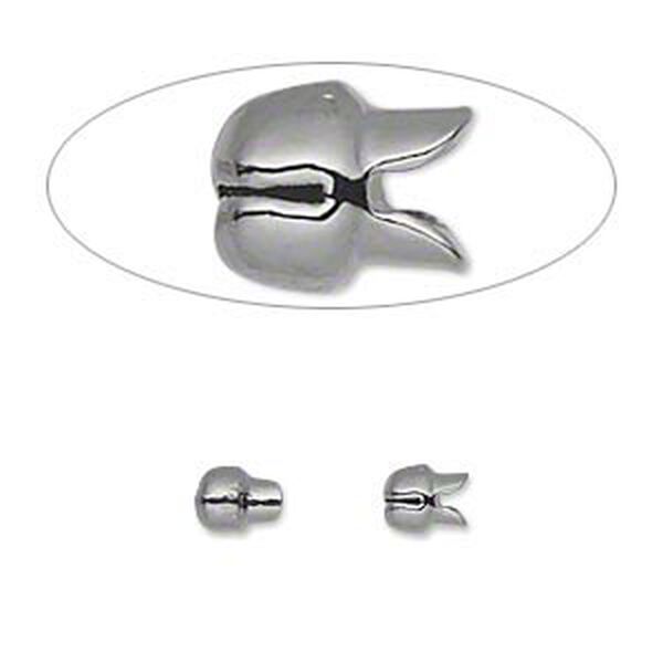 Crimp, Bulldog Crimp™, gunmetal-plated "pewter" (zinc-based alloy), 6x5mm. Sold per pkg of 10. image number 0