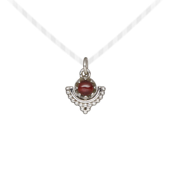 Garnet / sterling silver 1pkg1, antiqued beaded drop natural 10x10mm image number 0