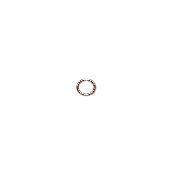 Jump ring, clear-coated copper, 5x4.5mm oval, 3.8x3.2mm inside diameter, 22 gauge. Sold per pkg of 100. image number 0