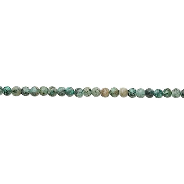 African "turquoise" 1pkg1, round bead 15.5-16 inch 2mm image number 0