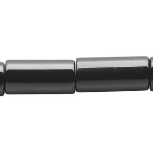 Black onyx 1pkg1, tube bead 15.5-16 inch 20x10mm