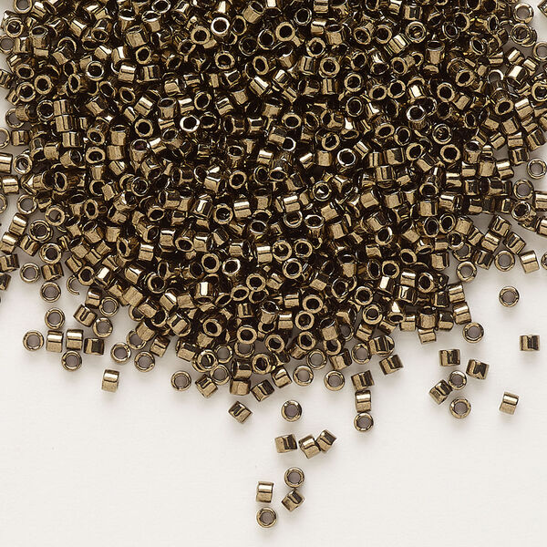 Seed bead, Delica®, glass, pkg/50g, #11 round, opaque metallic dark bronze (DB-0022). image number 0