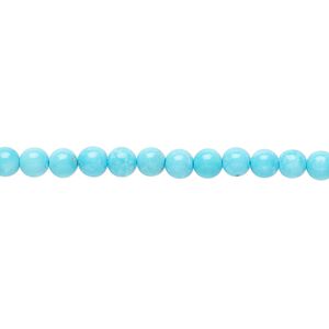 Sleeping beauty turquoise 1pkg1, round bead natural 15.5-16 inch 4mm