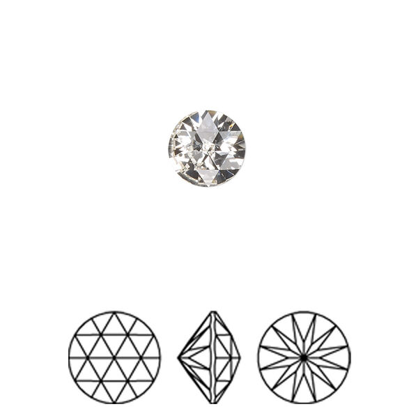 Round stone 2pk crystal foil back, Crystal Passions® 8mm rose cut round 1401 image number 0