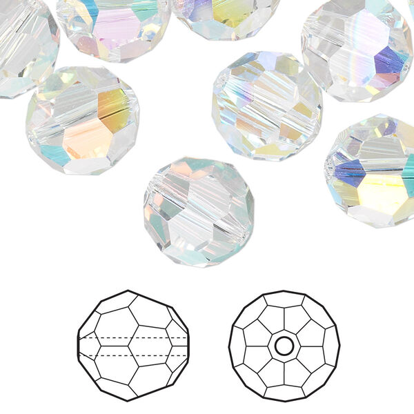 Bead 72pk crystal AB, Swarovski® 12mm round 5000 image number 0