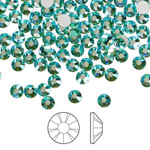 Flat back 144pk Caribbean Sea AB foil back, Preciosa MAXIMA Czech crystal hotfix rhinestone 3.8-4mm chaton rose round SS16
