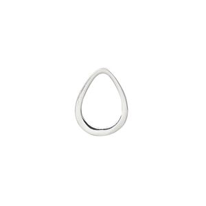 Component, sterling silver, 16x12mm open teardrop. Sold per pkg of 2.