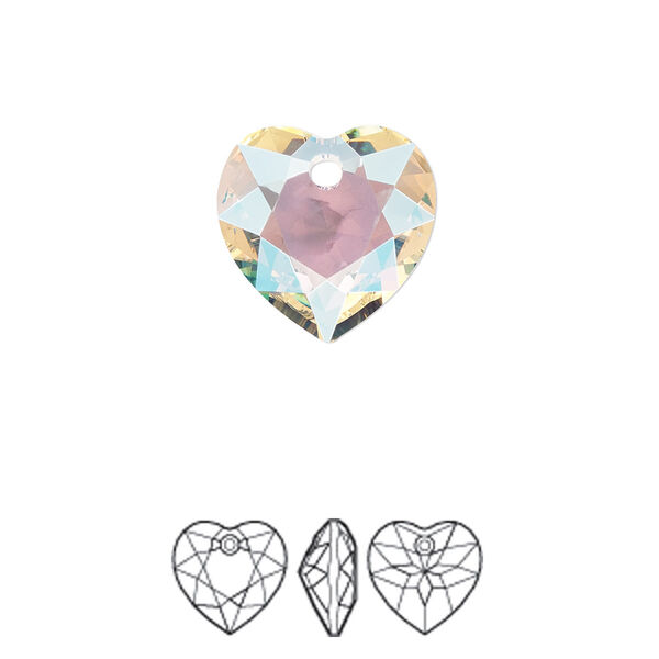 Drop 1pk crystal shimmer, Crystal Passions® 14.5mm pendant heart cut 6432 image number 0